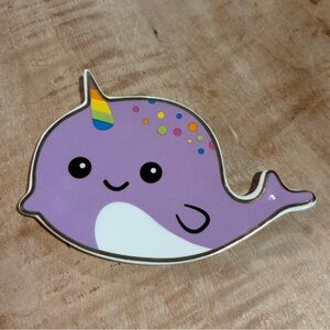 Cute Purple Narwhal Jewelry Plate